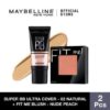 Maybelline Super BB Ultra Cover SPF 50 BB Cream (02 Natural) + Fit Me Blush (Nude Peach)