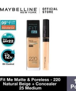 Maybelline Fit Me! Matte + Poreless Liquid Foundation Natural Beige 220 & Concealer Medium 25