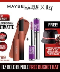 FREE ITZY HAT! Maybelline Itz Bold Set 1 (CS Ultimatte Lipstik 799 + Lash Lift Mascara) - Makeup